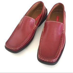 Red Square Toe Loafers
